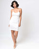 Unique Vintage Short White Stretch Slip - thumbnail