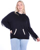 Cotton Cashmere Embroidered Fringe Hoodie - thumbnail