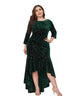 Women's Stylish Bodycon High-Low Velvet Party Dress - thumbnail