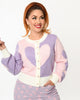 Smak Parlour Pink & Lavender Hearts Cardigan - thumbnail