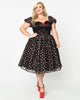 Unique Vintage Plus Size Black Cupid's Lover Swing Dress - thumbnail