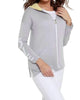 "Love Me" Hooded Cardigan in Gray/Yellow - thumbnail
