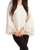 Amia Ribbed V-Neck Sweater in Ivory - thumbnail