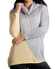 2-Tone Draw String Cowl Neck Pullover in Yellow/Gray - thumbnail