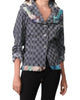 Checkerboard Ruffled Cardigan in Gray/Black - thumbnail