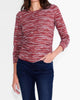 Abstract Stripe Scoop Neck Top in Red Multi - thumbnail