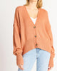 Boucle Button Front Cardigan in Orange - thumbnail