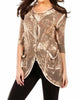 Bleach Linen Buttoned-Back Long Cardigan in Marble - thumbnail