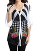 Checkerboard Floral Cardigan in White Multi - thumbnail