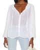 Breezy Smock Neck Blouse in White - thumbnail