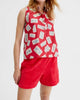Aloha Print Sleeveless Top in Red Aloha - thumbnail