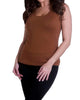 Bra Friendly Tank Top in Cognac - thumbnail