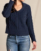 Bianca Cable Sweater in True Navy - thumbnail