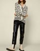 Carthage Open Knit Cardigan in Black/Ivory - thumbnail