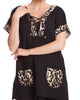 Leopard Tie Up Poncho in Black/Champagne - thumbnail