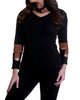 Cut Work Sweater in Black/Cognac - thumbnail