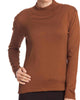 Long Sleeve Mock Neck Pullover in Mocha - thumbnail
