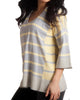 Nautical Oversized 3/4 Sleeve Hoodie in Yellow/Gray - thumbnail