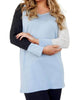 Color Block V-Neck Pullover in Ice Combo - thumbnail