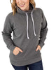 Classic Cowl Neck Sweatshirt in Charcoal - thumbnail