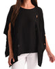 Cut Out Poncho in Black - thumbnail