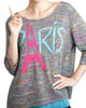 Paris Melange Back Button Sweater in Gray Multi - thumbnail