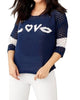 Crochet Love Crew in Navy - thumbnail