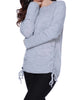 Parker Tie Up Sweater in Gray - thumbnail