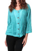 Oil Wash Pocket Cardigan in Teal - thumbnail