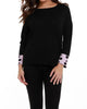Polka Dot Sleeve Tunic Sweater in Black/Pink - thumbnail