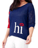 Crochet Hi-Bye Crew in Blue - thumbnail