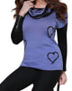 Hearts Pullover W/ Infinity Scarf in Lavender - thumbnail