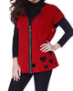Falling In Love Zip Up Poncho in Red Multi - thumbnail