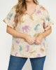 Fun Plus Ruffle Sleeve Top in Leopard Print - thumbnail