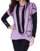 Hearts Pullover W/ Infinity Scarf in Rose - thumbnail