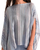 Cut-Out Poncho Sweater in Denim - thumbnail