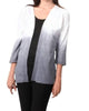 Ombre Back-Cutout Cardigan in Gray/White - thumbnail