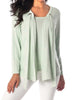 Nikki Kashmira Grommet Open Cardigan in Mint - thumbnail