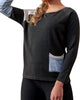 Color Block Scoopsweater in Coal Combo - thumbnail