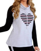 Drawstring With Heart Sweatshirt in Frost - thumbnail