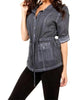 Oil-Washed Drawstring Shirt in Gray - thumbnail
