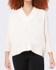 Dolman Sleeve V-Neck Sweater in Ivory - thumbnail