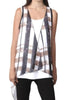 Plaid Grid Waterfall Vest in Cream/Taupe - thumbnail
