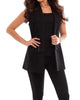Long Zipper Vest in Black/Silver - thumbnail