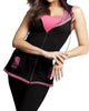 Contrast Hooded Zip Vest in Black/Fuchsia - thumbnail