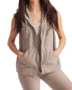 Leslie Hooded Vest in Oatmeal - thumbnail