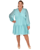 Lina V-Neck Pleated Dress - thumbnail