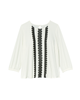 Trina 3/4 Sleeve Lace Trim Top - thumbnail