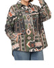 Jacquard Aztec Oversized Shacket With Pockets in Ash Olive - thumbnail