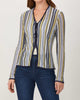 Tie Front Cardigan in Blue Multi - thumbnail